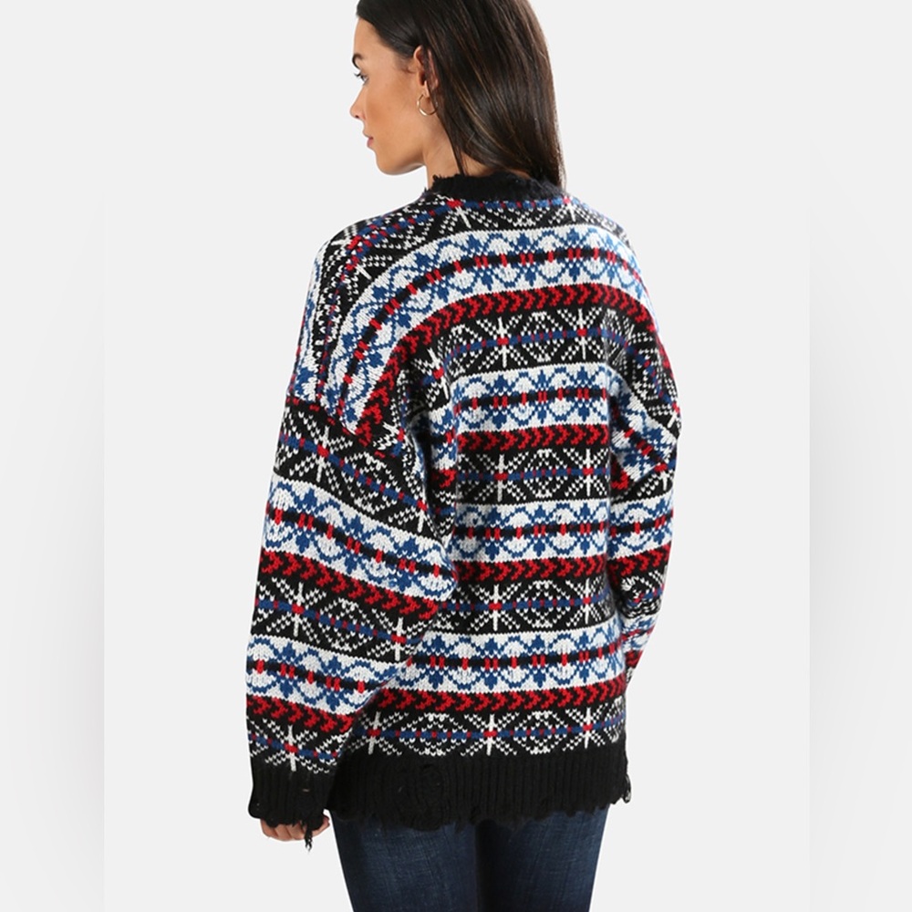 R13 Fair Isle Oversixed Destroyed Sweater. Size M. $1895